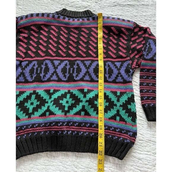 Vintage Paris Sport Club Pullover Sweater Women’s S Grandpa 80’s Cosby Geometric - Picture 8 of 9